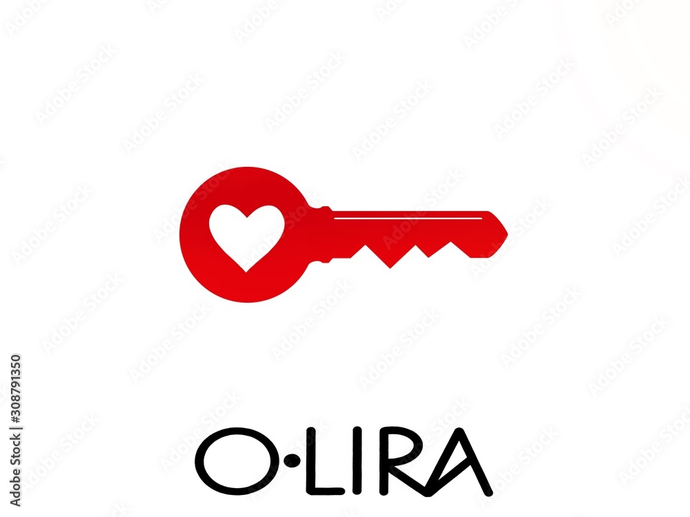 The key to the heart Logo vector 