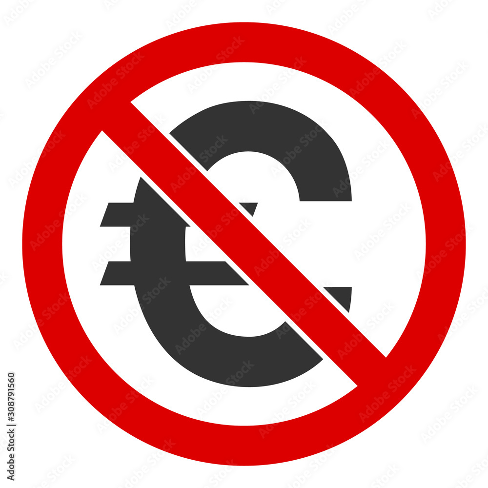 No euro vector icon. Flat No euro pictogram is isolated on a white background. No euro vector icon. Flat No euro pictogram is isolated on a white background.
