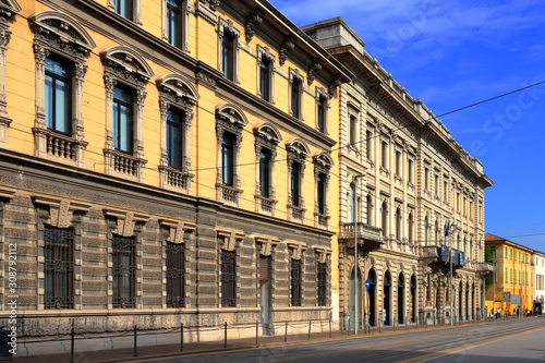 historical colored buildings in padua italy