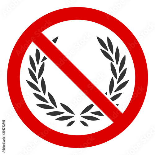 No glory vector icon. Flat No glory pictogram is isolated on a white background.