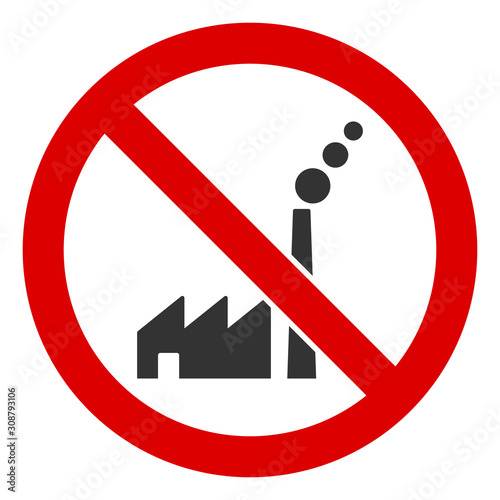 No industrial plant vector icon. Flat No industrial plant symbol is isolated on a white background.