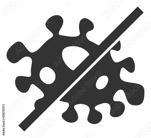 No infection vector icon. Flat No infection pictogram is isolated on a white background.