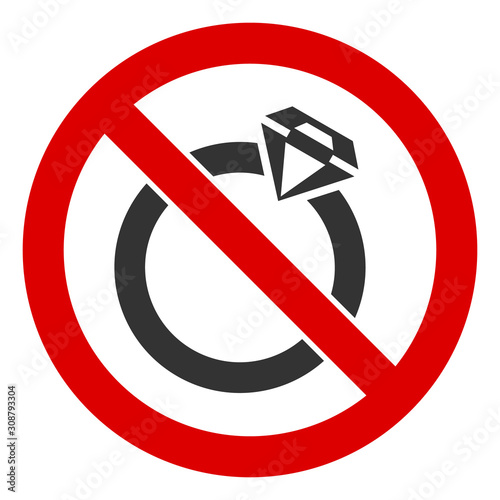 No jewelry vector icon. Flat No jewelry pictogram is isolated on a white background.
