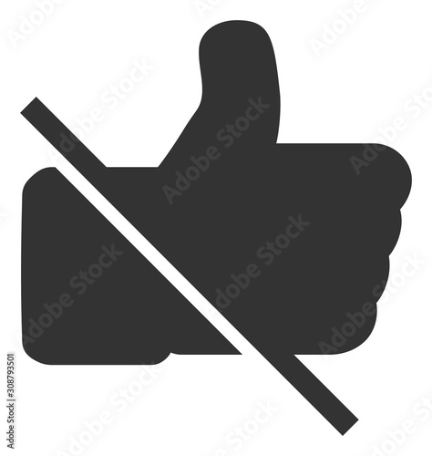 No likes vector icon. Flat No likes symbol is isolated on a white background.