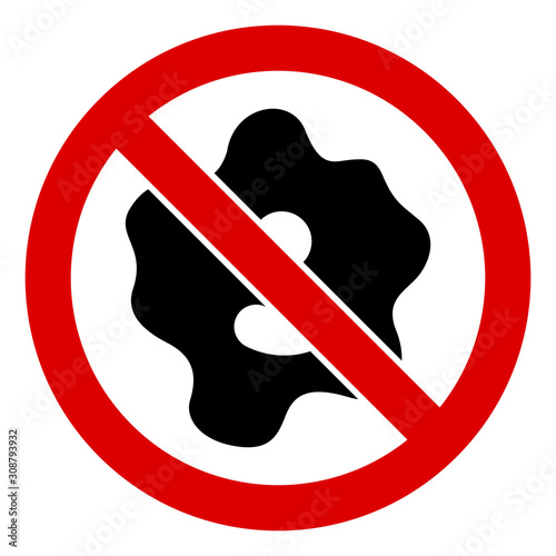 No microbe vector icon. Flat No microbe pictogram is isolated on a white background.