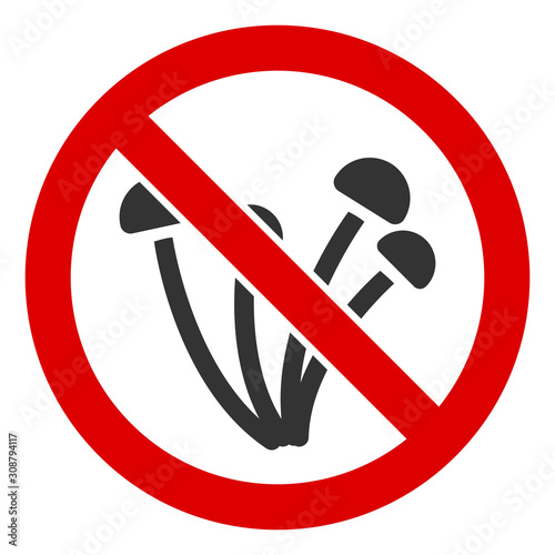 No mushrooms vector icon. Flat No mushrooms pictogram is isolated on a white background.