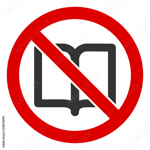 No open book vector icon. Flat No open book pictogram is isolated on a white background.