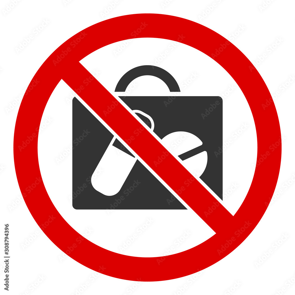 No pharmacy vector icon. Flat No pharmacy symbol is isolated on a white background. No pharmacy vector icon. Flat No pharmacy symbol is isolated on a white background.
