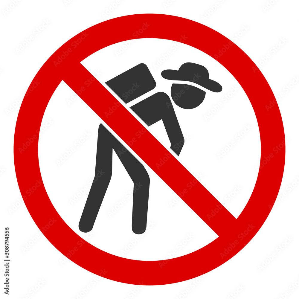 No porter vector icon. Flat No porter pictogram is isolated on a white background. No porter vector icon. Flat No porter pictogram is isolated on a white background.