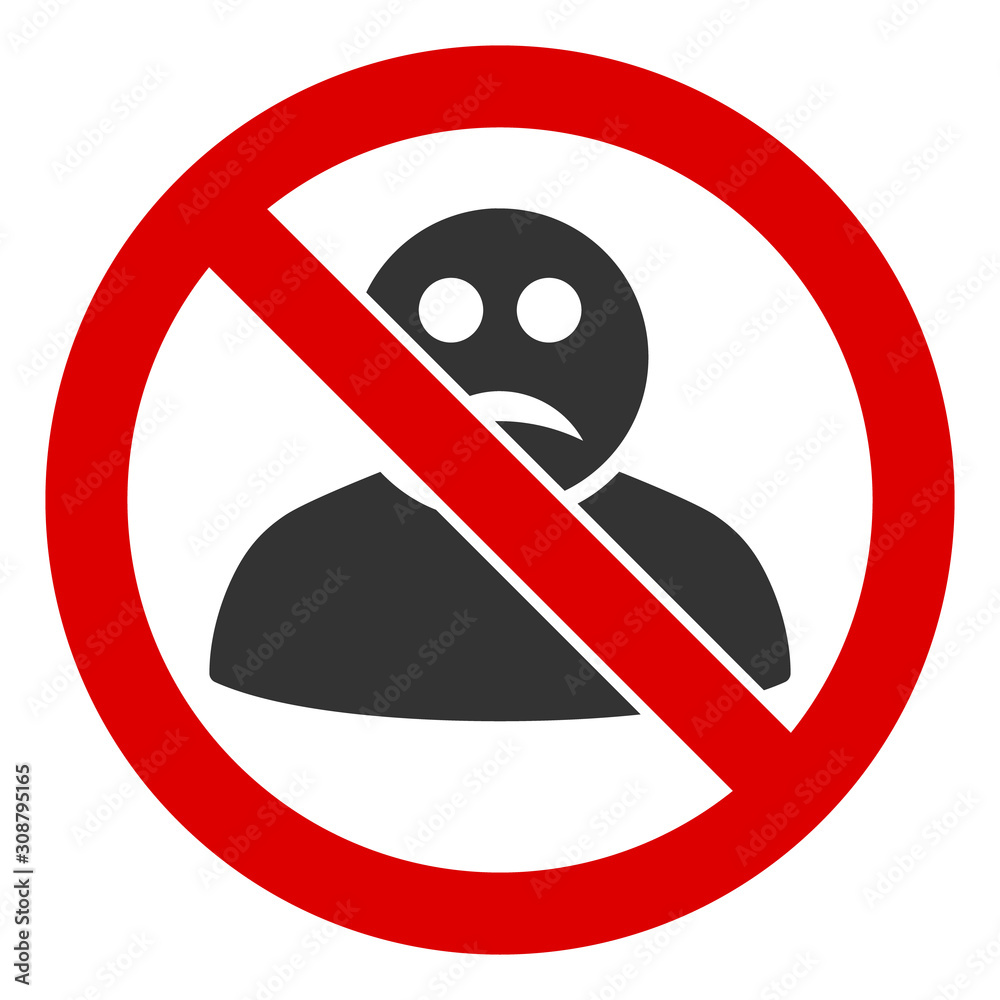 No sad user vector icon. Flat No sad user pictogram is isolated on a white background. No sad user vector icon. Flat No sad user pictogram is isolated on a white background.