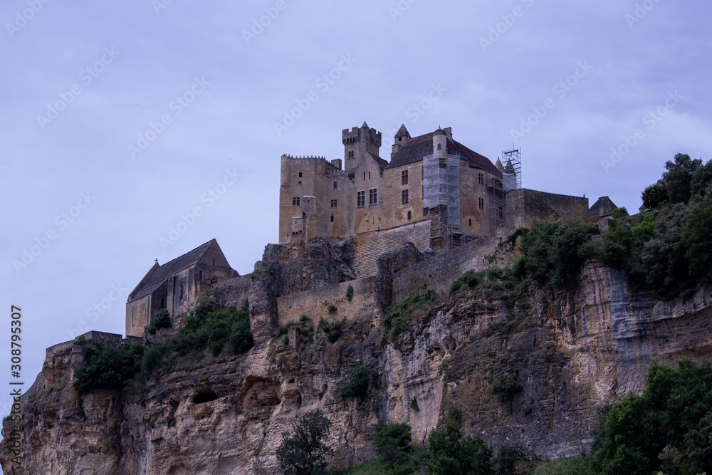 old castle beynac in the dordogne in france