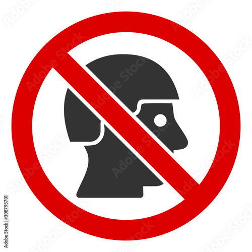 No soldiers vector icon. Flat No soldiers pictogram is isolated on a white background.