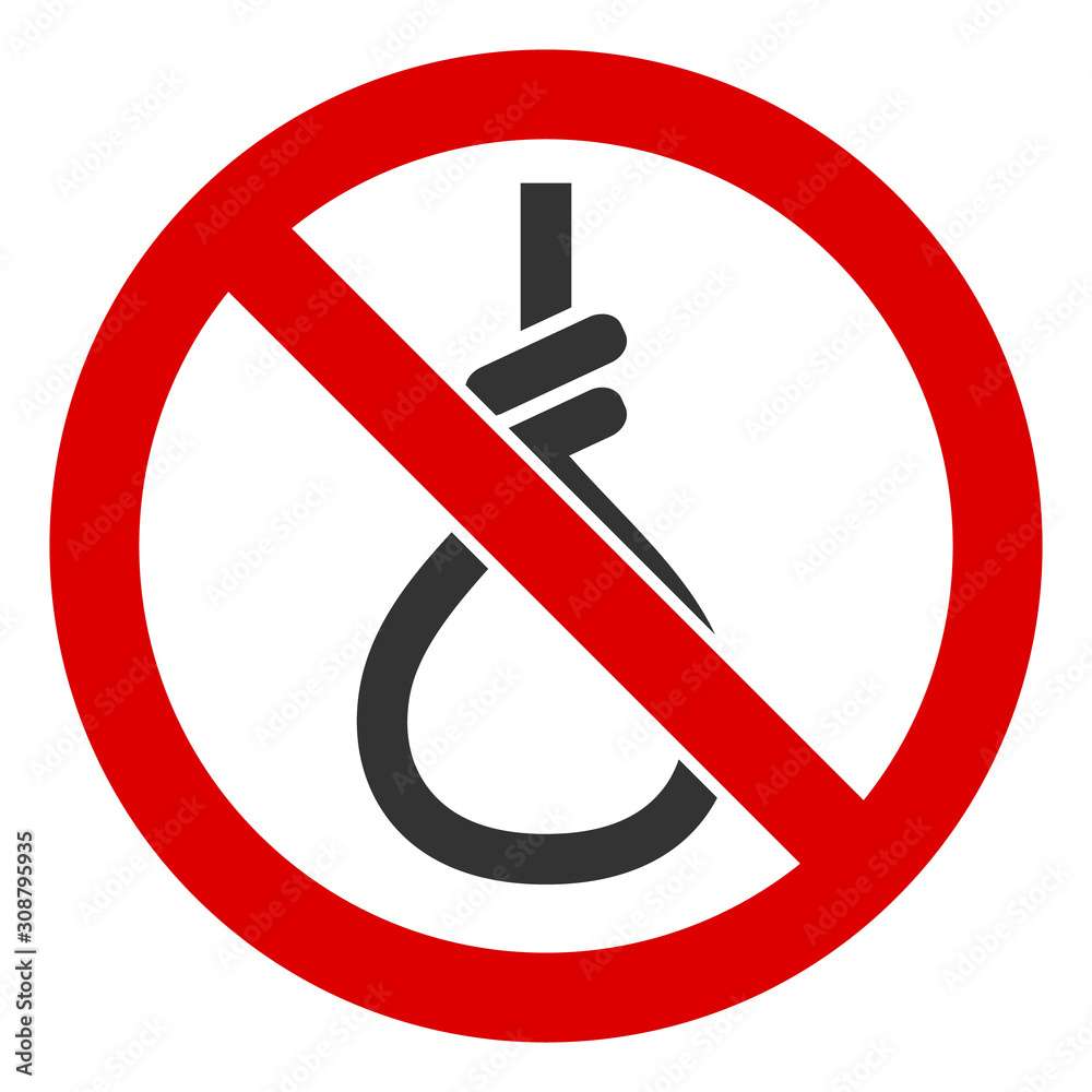 No suicide loop vector icon. Flat No suicide loop symbol is isolated on a white background. No suicide loop vector icon. Flat No suicide loop symbol is isolated on a white background.