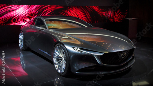 Φωτογραφία GENEVA, SWITZERLAND - MARCH 7, 2018: Mazda Vision Coupe concept car showcased at the 88th Geneva International Motor Show