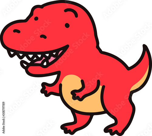 Outlined red T-Rex