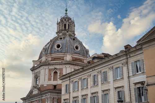 colored houses in the historic center of Rome.