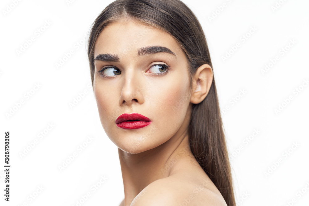 beautiful woman bare shoulders clean skin beautiful woman bare shoulders clean skin