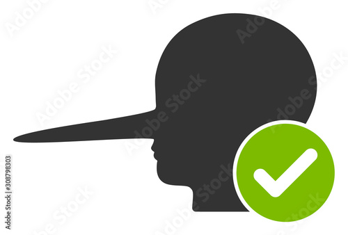 Real liar vector icon. Flat Real liar symbol is isolated on a white background. photo