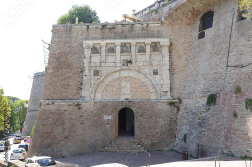 Rocca Paolina, Perugia. Porta Marzia gate in Rocca Paolina medieval military fortress. It is situated in Perugia, Italy.