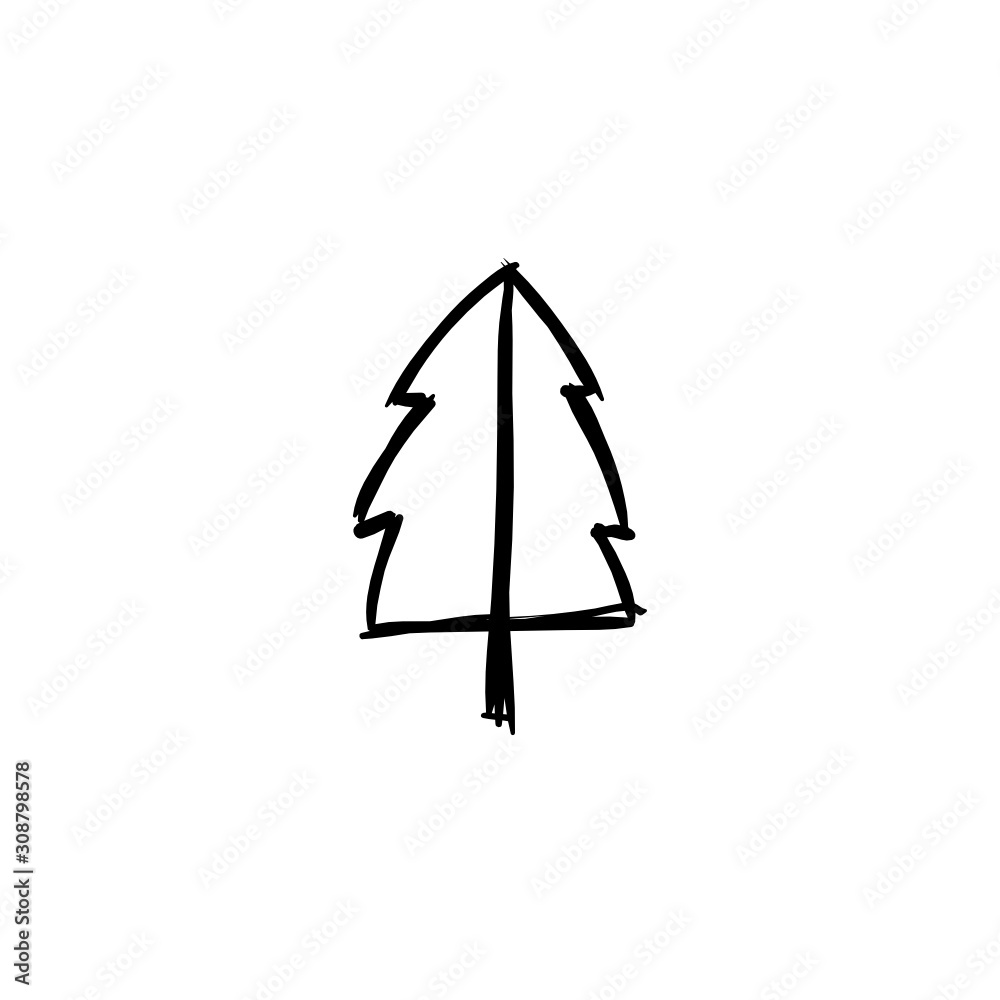 Christmas tree doodle pine tree sketch tree drawing holiday decoration star ornament retro xmas Christmas tree doodle pine tree sketch tree drawing holiday decoration star ornament retro xmas