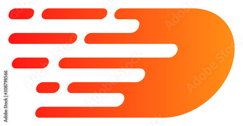 Rush bolide vector icon. Flat Rush bolide symbol is isolated on a white background.