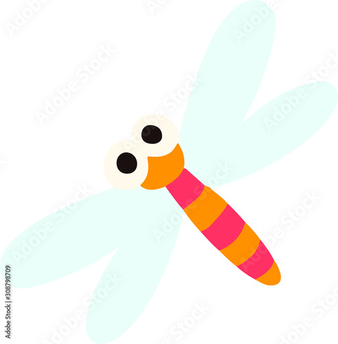 Flat colored striped dragonfly © You