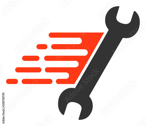 Rush repair vector icon. Flat Rush repair symbol is isolated on a white background.