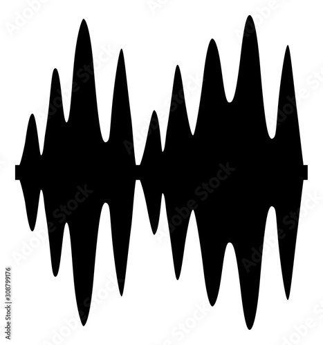 Sound signal vector icon. Flat Sound signal pictogram is isolated on a white background.