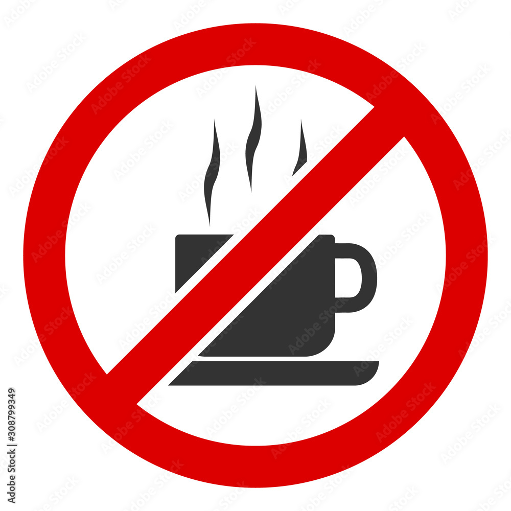 Stop coffee vector icon. Flat Stop coffee pictogram is isolated on a white background. Stop coffee vector icon. Flat Stop coffee pictogram is isolated on a white background.