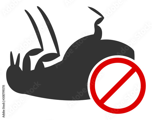 Stop flea vector icon. Flat Stop flea symbol is isolated on a white background.