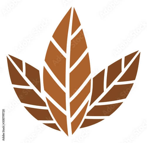 Tobacco leaves vector icon. Flat Tobacco leaves symbol is isolated on a white background. photo