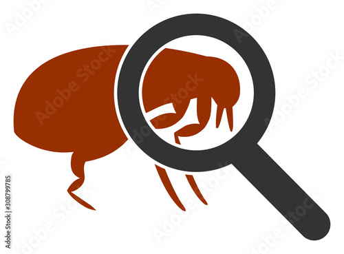 Total flea control vector icon. Flat Total flea control pictogram is isolated on a white background.