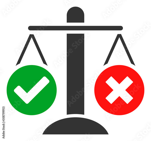 Truth decision vector icon. Flat Truth decision pictogram is isolated on a white background.