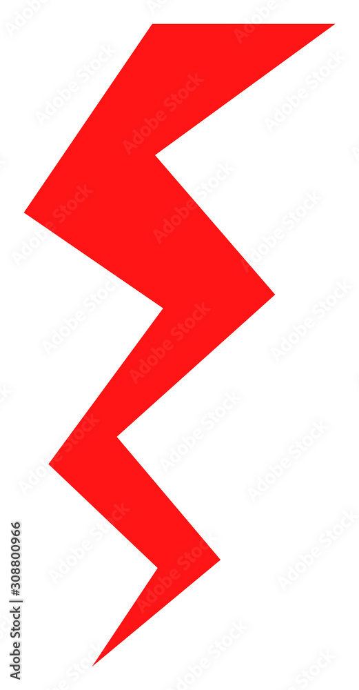 Zigzag strike vector icon. Flat Zigzag strike pictogram is isolated on a white background. Zigzag strike vector icon. Flat Zigzag strike pictogram is isolated on a white background.
