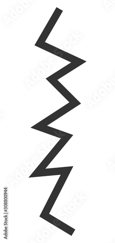 Zigzag line vector icon. Flat Zigzag line pictogram is isolated on a white background.