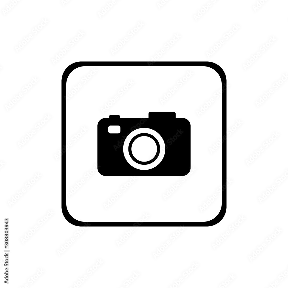vector black icon photo camera, camera on a white background vector black icon photo camera, camera on a white background