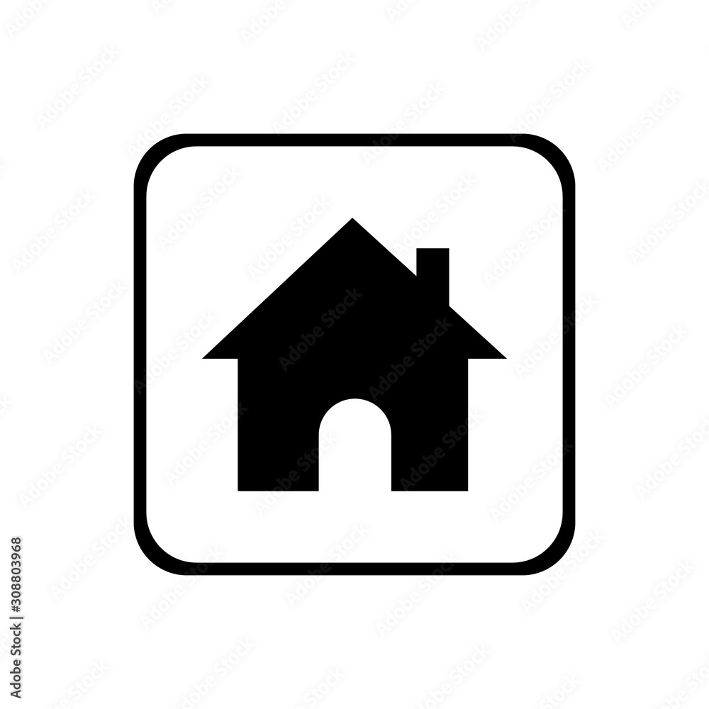 vector black icon home on a white background vector black icon home on a white background