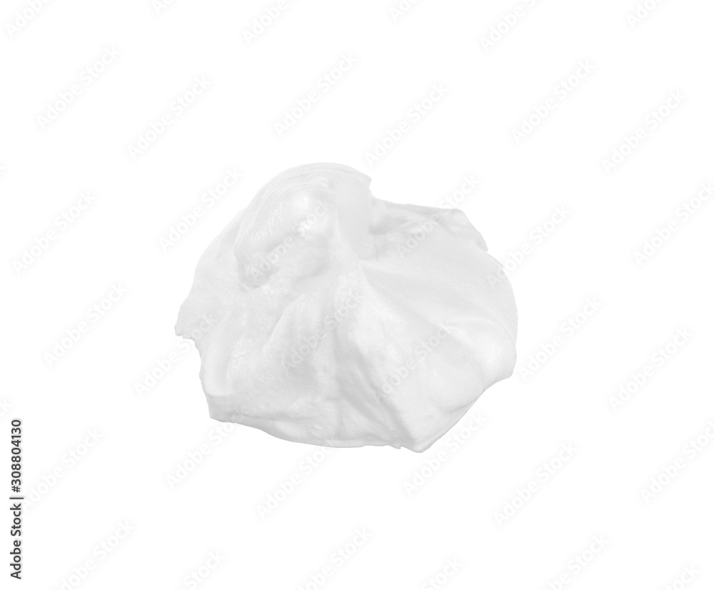 Naklejka premium whipped cream or meringue isolated on white background.