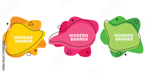 Modern set of abstract banners. Vector bright template banners. Template ready for use in web or print design. Stock Vector , EPS 10