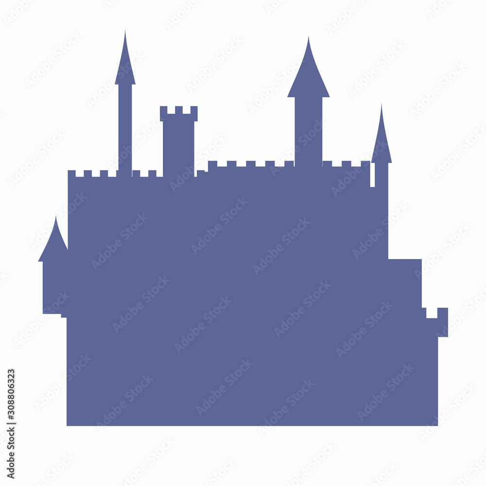 Castle vector illustration. Chateau silhouette.