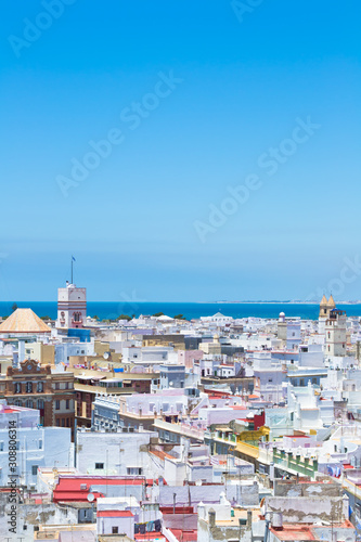 Panoramic view of the city, Cadiz, Andalusia, Spain.