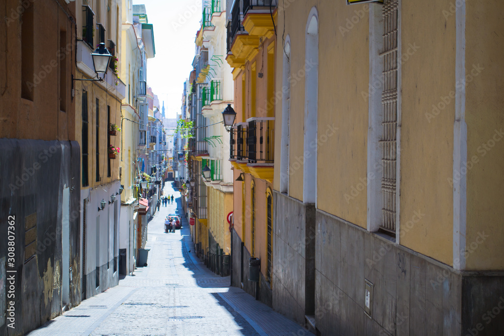 Fototapeta premium Narrow streets of Cadiz, Andalusia, Spain
