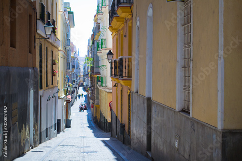 Narrow streets of Cadiz  Andalusia  Spain
