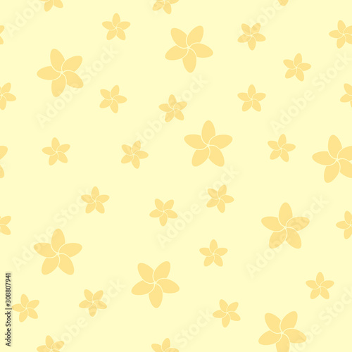 Vector seamless floral pattern with frangipani. Cute design for wrapping, wallpaper, textile