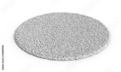 Round carpet mockup. 3d illustration