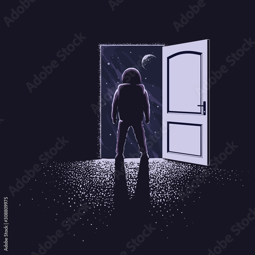 astronaut and door to space