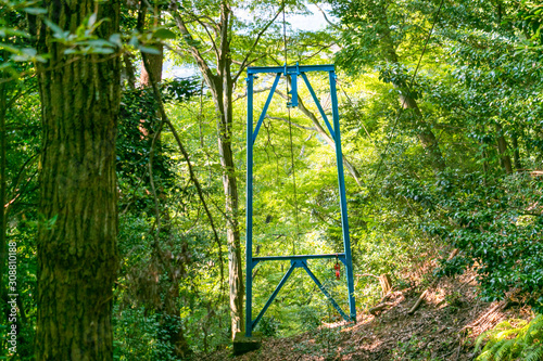 Pulley on the mountain. At Daimonji Mountain,Sakyo-ku, Kyoto, Japan photo