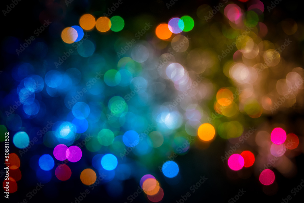 Multi colow bokeh circle shape blur abstract background.