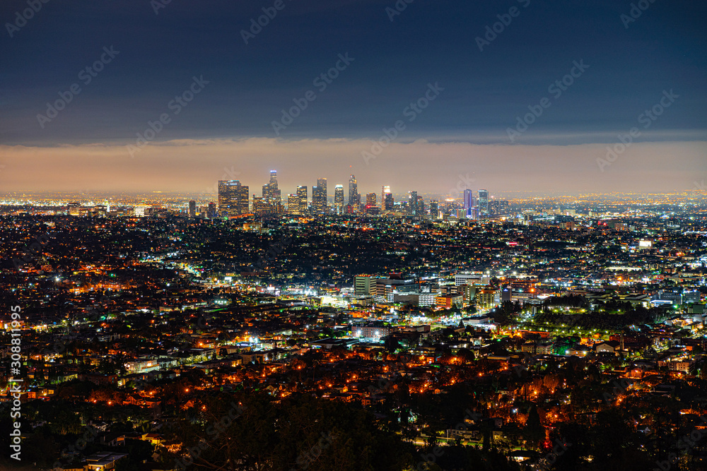 View of the night city, Los Angeles
