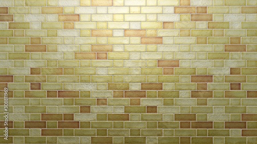 Wallpaper Mural Background texture with rectangular shaped yellow tiles with reflective and smooth surface. Torontodigital.ca